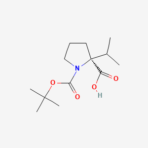 molecular formula C13H23NO4 B8182385 (S)-1-(Tert-butoxycarbonyl)-2-isopropylpyrrolidine-2-carboxylic acid 