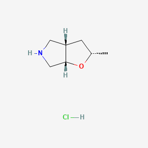 molecular formula C7H14ClNO B8182389 rac-(2S,3aS,6aS)-2-methylhexahydro-2H-furo[2,3-c]pyrrole hydrochloride 