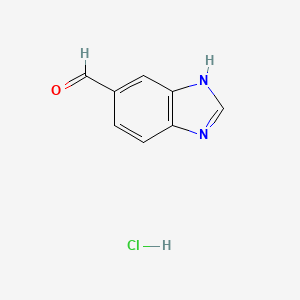 molecular formula C8H7ClN2O B8182393 1H-Benzo[D]imidazole-5-carbaldehyde hcl 