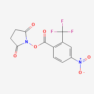 molecular formula C12H7F3N2O6 B8182432 2,5-Dioxopyrrolidin-1-yl 4-nitro-2-(trifluoromethyl)benzoate 