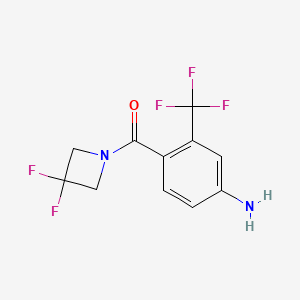 molecular formula C11H9F5N2O B8182452 (4-Amino-2-(trifluoromethyl)phenyl)(3,3-difluoroazetidin-1-yl)methanone 