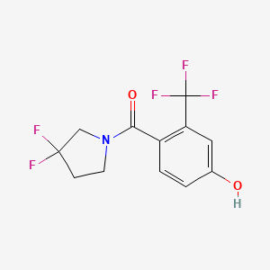molecular formula C12H10F5NO2 B8182464 (3,3-Difluoropyrrolidin-1-yl)(4-hydroxy-2-(trifluoromethyl)phenyl)methanone 