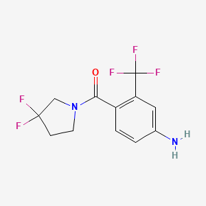 molecular formula C12H11F5N2O B8182470 (4-Amino-2-(trifluoromethyl)phenyl)(3,3-difluoropyrrolidin-1-yl)methanone 
