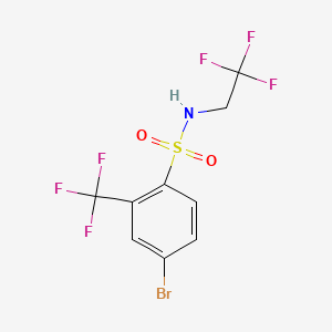 molecular formula C9H6BrF6NO2S B8182495 4-Bromo-N-(2,2,2-trifluoroethyl)-2-(trifluoromethyl)benzenesulfonamide 