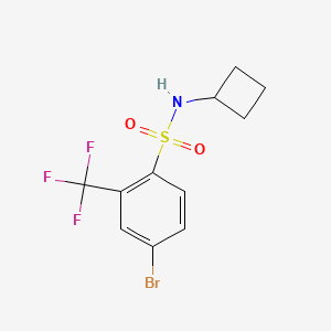 molecular formula C11H11BrF3NO2S B8182503 4-bromo-N-cyclobutyl-2-(trifluoromethyl)benzenesulfonamide 