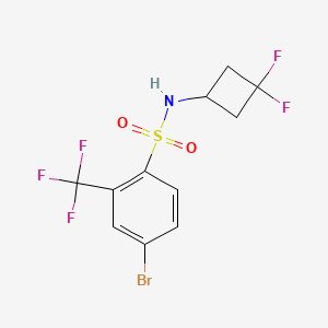 molecular formula C11H9BrF5NO2S B8182512 4-Bromo-N-(3,3-difluorocyclobutyl)-2-(trifluoromethyl)benzenesulfonamide 