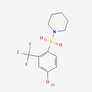 molecular formula C12H14F3NO3S B8182524 4-(Piperidin-1-ylsulfonyl)-3-(trifluoromethyl)phenol 