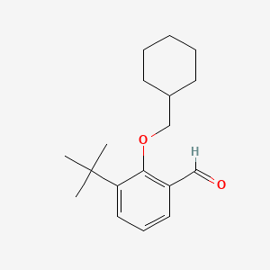 molecular formula C18H26O2 B8182571 3-(tert-Butyl)-2-(cyclohexylmethoxy)benzaldehyde 