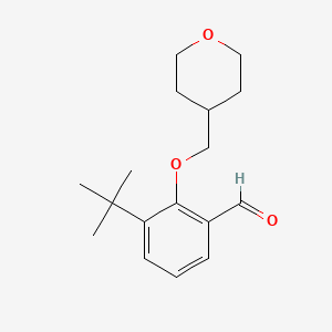 molecular formula C17H24O3 B8182578 3-(tert-Butyl)-2-((tetrahydro-2H-pyran-4-yl)methoxy)benzaldehyde 