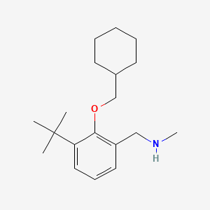 molecular formula C19H31NO B8182626 1-(3-(tert-Butyl)-2-(cyclohexylmethoxy)phenyl)-N-methylmethanamine 