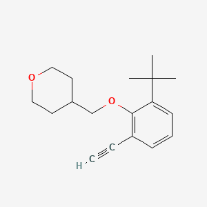 molecular formula C18H24O2 B8182642 4-((2-(tert-Butyl)-6-ethynylphenoxy)methyl)tetrahydro-2H-pyran 