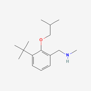 molecular formula C16H27NO B8182654 1-(3-(tert-Butyl)-2-isobutoxyphenyl)-N-methylmethanamine 