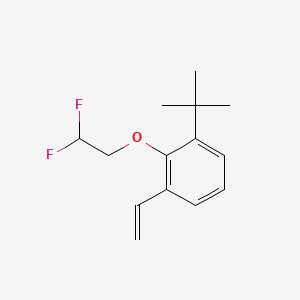 molecular formula C14H18F2O B8182664 1-(tert-Butyl)-2-(2,2-difluoroethoxy)-3-vinylbenzene 