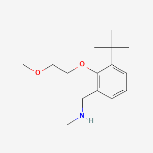 molecular formula C15H25NO2 B8182685 1-(3-(tert-Butyl)-2-(2-methoxyethoxy)phenyl)-N-methylmethanamine 