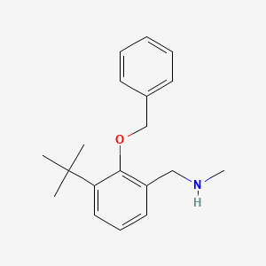 molecular formula C19H25NO B8182699 1-(2-(Benzyloxy)-3-(tert-butyl)phenyl)-N-methylmethanamine 