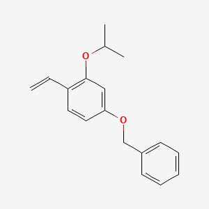 molecular formula C18H20O2 B8182797 1-Ethenyl-4-phenylmethoxy-2-propan-2-yloxybenzene 