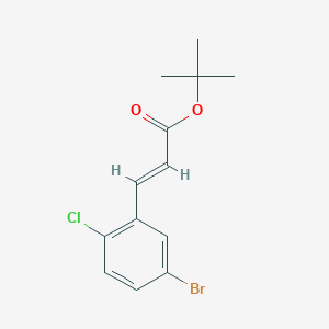 molecular formula C13H14BrClO2 B8182810 (E)-tert-butyl 3-(5-bromo-2-chlorophenyl)acrylate 