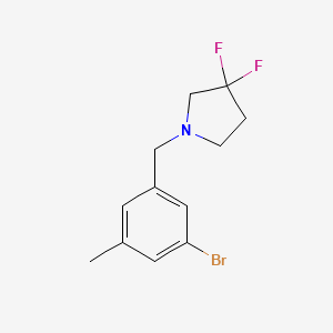 molecular formula C12H14BrF2N B8182814 1-(3-Bromo-5-methylbenzyl)-3,3-difluoropyrrolidine 