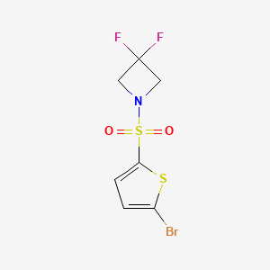 molecular formula C7H6BrF2NO2S2 B8182833 1-((5-Bromothiophen-2-yl)sulfonyl)-3,3-difluoroazetidine 