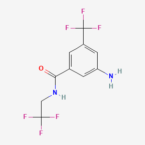 molecular formula C10H8F6N2O B8182855 3-Amino-N-(2,2,2-trifluoroethyl)-5-(trifluoromethyl)benzamide 