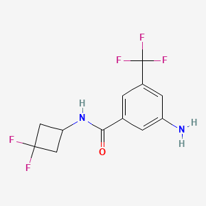 molecular formula C12H11F5N2O B8182858 3-Amino-N-(3,3-difluorocyclobutyl)-5-(trifluoromethyl)benzamide 