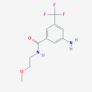 molecular formula C11H13F3N2O2 B8182864 3-amino-N-(2-methoxyethyl)-5-(trifluoromethyl)benzamide 