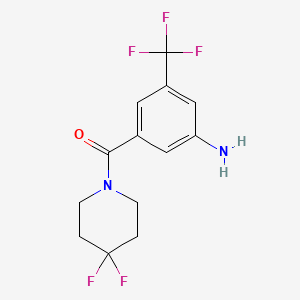 molecular formula C13H13F5N2O B8182867 (3-Amino-5-(trifluoromethyl)phenyl)(4,4-difluoropiperidin-1-yl)methanone 