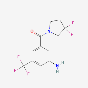 molecular formula C12H11F5N2O B8182873 (3-Amino-5-(trifluoromethyl)phenyl)(3,3-difluoropyrrolidin-1-yl)methanone 