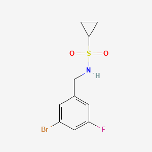 molecular formula C10H11BrFNO2S B8182878 N-(3-Bromo-5-fluorobenzyl)cyclopropanesulfonamide 