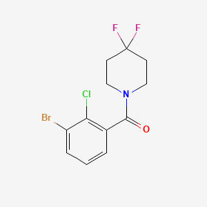 molecular formula C12H11BrClF2NO B8182884 (3-Bromo-2-chlorophenyl)(4,4-difluoropiperidin-1-yl)methanone 