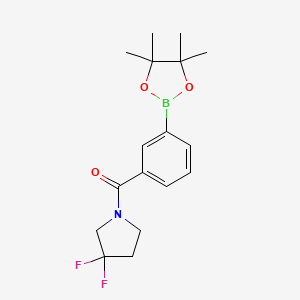 molecular formula C17H22BF2NO3 B8182900 (3,3-Difluoropyrrolidin-1-yl)(3-(4,4,5,5-tetramethyl-1,3,2-dioxaborolan-2-yl)phenyl)methanone 