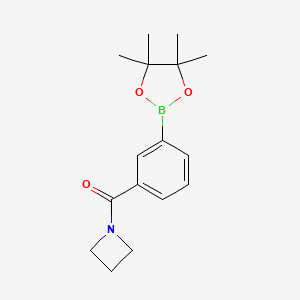 molecular formula C16H22BNO3 B8182930 Azetidin-1-yl(3-(4,4,5,5-tetramethyl-1,3,2-dioxaborolan-2-yl)phenyl)methanone 