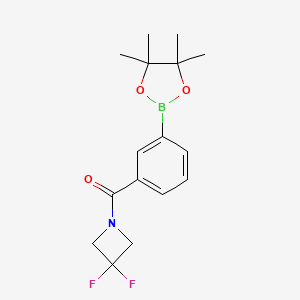 molecular formula C16H20BF2NO3 B8182937 (3,3-Difluoroazetidin-1-yl)(3-(4,4,5,5-tetramethyl-1,3,2-dioxaborolan-2-yl)phenyl)methanone 