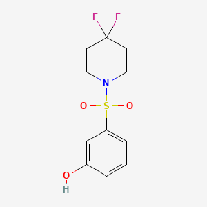 molecular formula C11H13F2NO3S B8182954 3-((4,4-Difluoropiperidin-1-yl)sulfonyl)phenol 