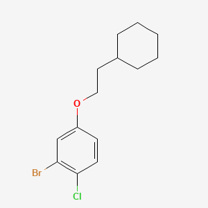 molecular formula C14H18BrClO B8182965 2-Bromo-1-chloro-4-(2-cyclohexylethoxy)benzene 
