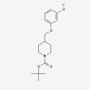 molecular formula C17H25NO4 B8182980 tert-Butyl 4-((3-hydroxyphenoxy)methyl)piperidine-1-carboxylate 