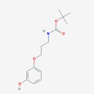 molecular formula C14H21NO4 B8182991 tert-Butyl (3-(3-hydroxyphenoxy)propyl)carbamate 