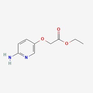 molecular formula C9H12N2O3 B8183093 Ethyl 2-((6-aminopyridin-3-yl)oxy)acetate 