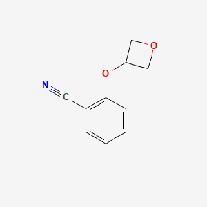 molecular formula C11H11NO2 B8183106 5-Methyl-2-(oxetan-3-yloxy)benzonitrile 