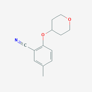 molecular formula C13H15NO2 B8183116 5-Methyl-2-((tetrahydro-2H-pyran-4-yl)oxy)benzonitrile 