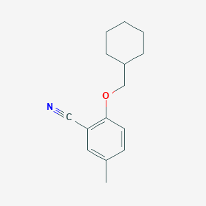 molecular formula C15H19NO B8183124 2-(Cyclohexylmethoxy)-5-methylbenzonitrile 