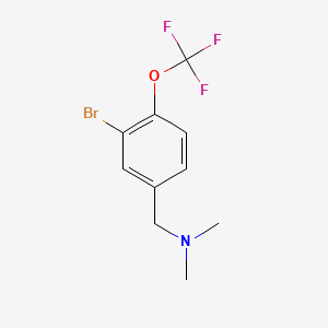 molecular formula C10H11BrF3NO B8183176 1-(3-Bromo-4-(trifluoromethoxy)phenyl)-N,N-dimethylmethanamine 