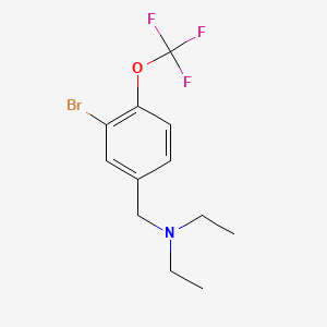 molecular formula C12H15BrF3NO B8183177 N-(3-Bromo-4-(trifluoromethoxy)benzyl)-N-ethylethanamine 