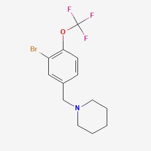 molecular formula C13H15BrF3NO B8183185 1-(3-Bromo-4-(trifluoromethoxy)benzyl)piperidine 