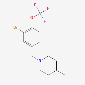 molecular formula C14H17BrF3NO B8183188 1-(3-Bromo-4-(trifluoromethoxy)benzyl)-4-methylpiperidine 