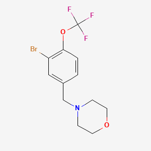 molecular formula C12H13BrF3NO2 B8183194 4-(3-Bromo-4-(trifluoromethoxy)benzyl)morpholine 