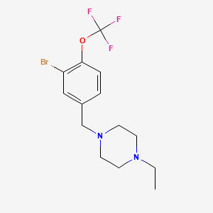 molecular formula C14H18BrF3N2O B8183203 1-(3-Bromo-4-(trifluoromethoxy)benzyl)-4-ethylpiperazine 