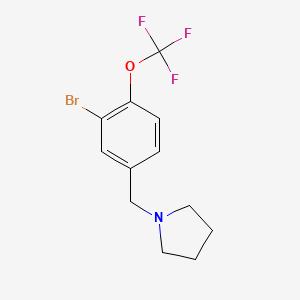 molecular formula C12H13BrF3NO B8183204 1-(3-Bromo-4-(trifluoromethoxy)benzyl)pyrrolidine 