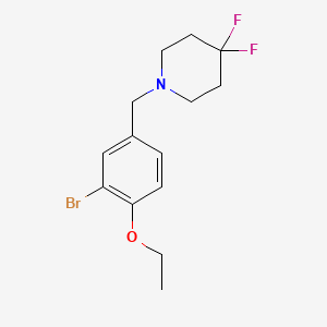 molecular formula C14H18BrF2NO B8183253 1-(3-Bromo-4-ethoxybenzyl)-4,4-difluoropiperidine 