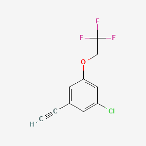 molecular formula C10H6ClF3O B8183328 1-Chloro-3-ethynyl-5-(2,2,2-trifluoroethoxy)benzene 